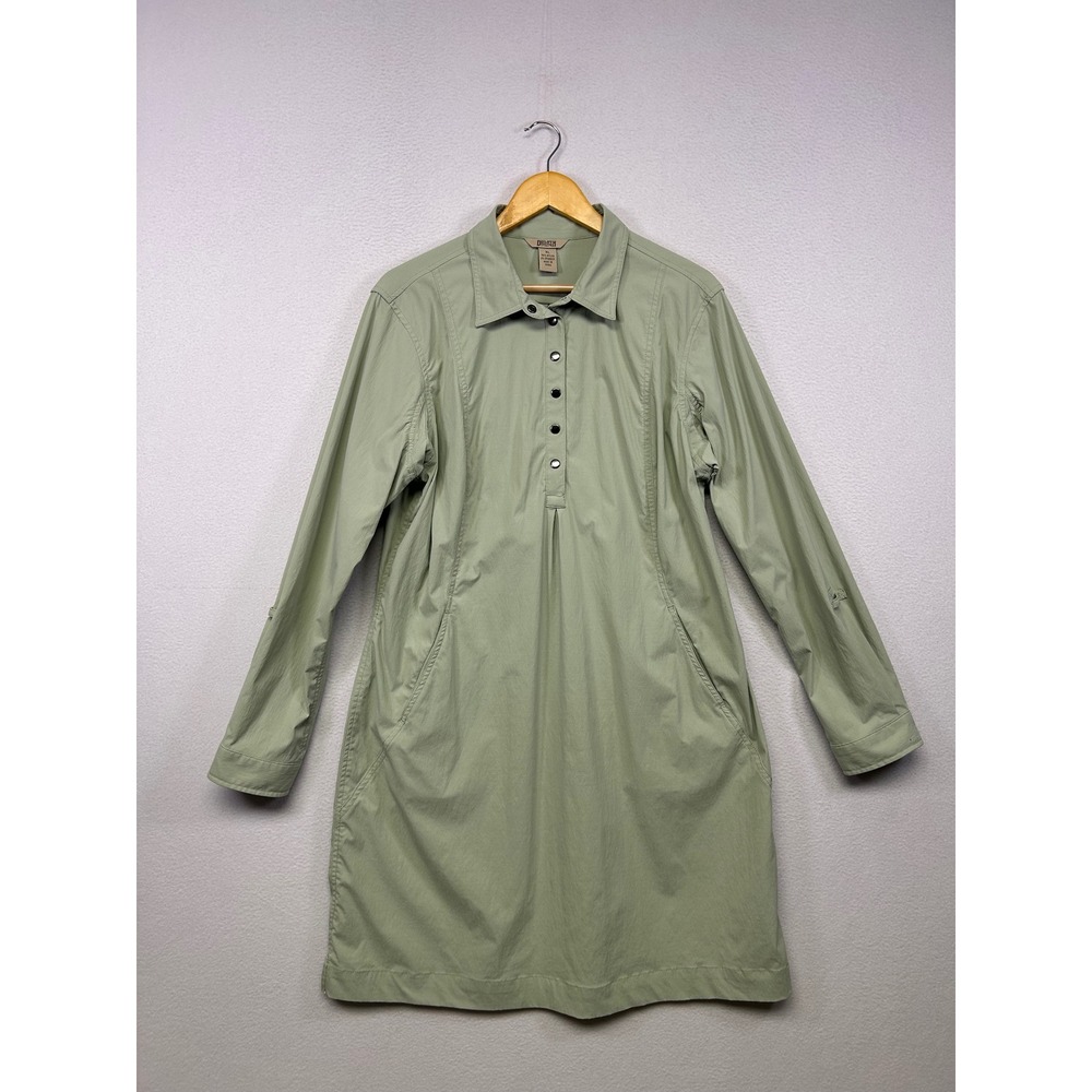 Gorpcore Hiking Utility Duluth Trading Co Womens XL Sage Green Ripstop Dress